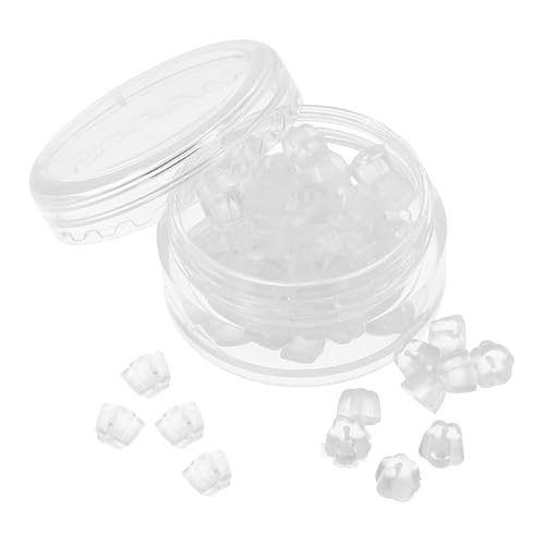 SEWACC 50 Stück Ohrringe Ohrringrückseiten Für Ohrstecker Ohrringrücken Ohrring Zurück Ohrringrückersatz Weiche Ohrringrückseiten Sichere Ohrringrückseiten Kieselgel Transparent von SEWACC