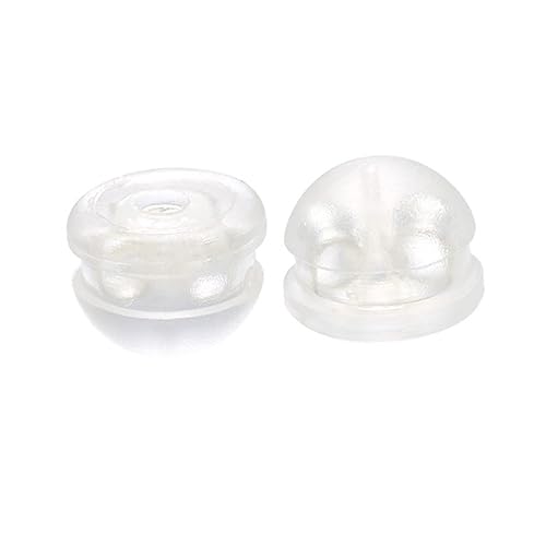 SEWACC 50 Stück Ohrstecker Verschlüsse Kupfer und Silikon DIY Schmuckzubehör Einfache Silberfarbene Ohrring Stopper für Damen Langlebige Ohrhänger Stopper für Schmuckherstellung von SEWACC