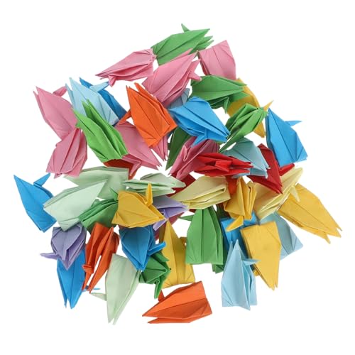 SEWACC 50 Stück Origami Vögel Papierkranich Dekorationen Bunte Hochzeitsdeko Leicht Tragbar Requisiten Party Foto Requisiten Papier von SEWACC