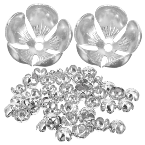 SEWACC 50 Stück Perlenkappen Blütenform Bead End Caps aus Eisen für Schmuckherstellung DIY Armband Halskette Perlen Spacer Caps Langlebig und Dekorativ von SEWACC