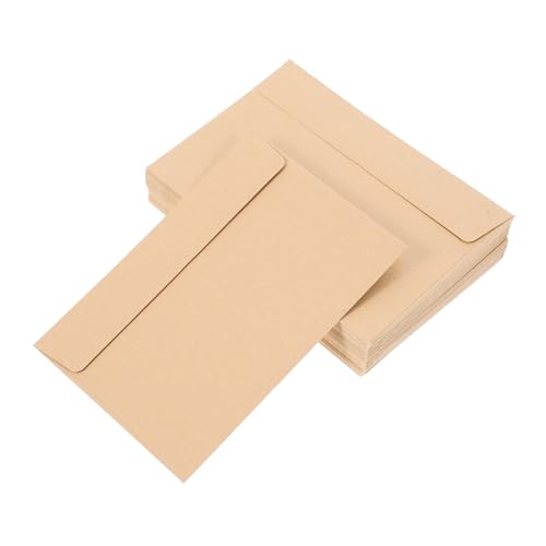 SEWACC 50 Stück Selbstklebende Briefumschläge aus Dickem Kraftpapier Vielseitig Einsetzbar für Einladungen Grußkarten Fotos Schnelles Verschließen ohne Kleber Naturbraun von SEWACC