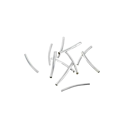 SEWACC 50 Stück Silberne Röhren Spacer Perlen Glatte Metallperlen für DIY Schmuckherstellung als Abstandshalter und Armbändern und Ketten von SEWACC