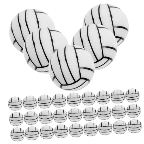 SEWACC 50 Stück Silikon Perlen für Schmuckherstellung Langlebige DIY Schmuckperlen Volleyball Design Geeignet für Halsketten Armbänder Ohrringe von SEWACC