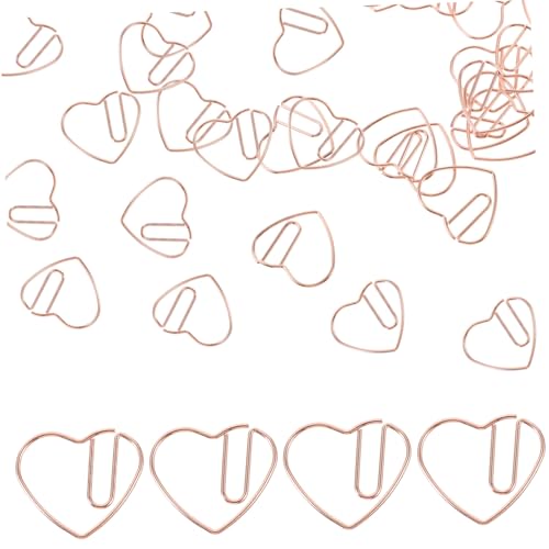 SEWACC 50 Stück Teiliges Herzförmige Papierklammern Roségold Stabile Kleine Büroklammern für Akten Notizen und Dekoration Langlebig und Geformt für Büro Hochzeit und Scrapbooking SEWACC 50 Stück Teiliges Herzförmige Papierklammern Roségold Stabile Kleine Büroklammern für Akten Notizen und Dekoration Langlebig und Geformt für Büro Hochzeit und Scrapbooking von SEWACC