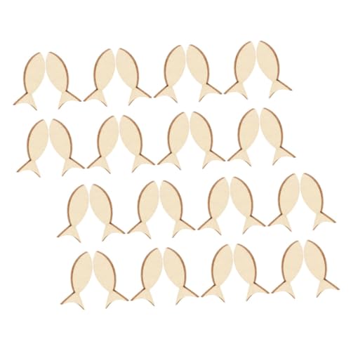 SEWACC 50 Stück Teiliges Holzfische zum Basteln Vielseitige DIY Holzformen für Kreative Strand und Küstendeko Naturbelassene Fische als Tischdeko und Wandakzente für Wohnräume von SEWACC