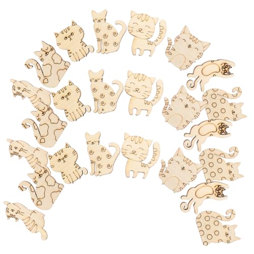 SEWACC 50 Stück Teiliges Holzkatzen Dekorationen zum Basteln Natürliche Holzscheiben für DIY Malspaß Handbemalte Tierformen Kreative Holzanhänger für Schule und Zuhause SEWACC 50 Stück Teiliges Holzkatzen Dekorationen zum Basteln Natürliche Holzscheiben für DIY Malspaß Handbemalte Tierformen Kreative Holzanhänger für Schule und Zuhause von SEWACC