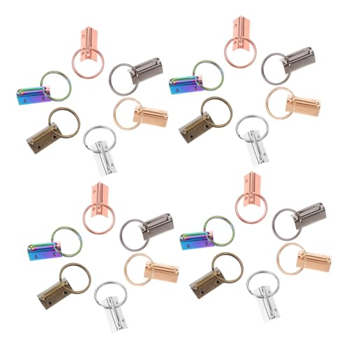 SEWACC 50 Stück Teiliges Metall Tail Clips in Farben mit Schlüsselanhänger Verschlüsse für DIY Schlüsselbänder Armbänder und Stoffe Robuste Webbandklemmen für Bastelprojekte und von SEWACC