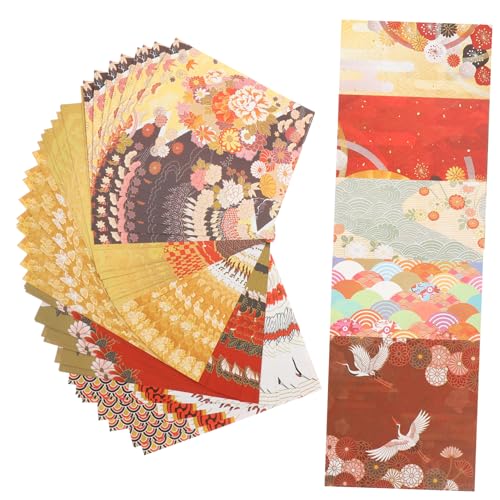 SEWACC 50 Stück Teiliges Origami Faltpapier Doppelseitig Bedruckt Quadratisch mit Chinesischem Japanischem Muster Geeignet für DIY Bastelarbeiten Kinderhandwerk und Kreative von SEWACC