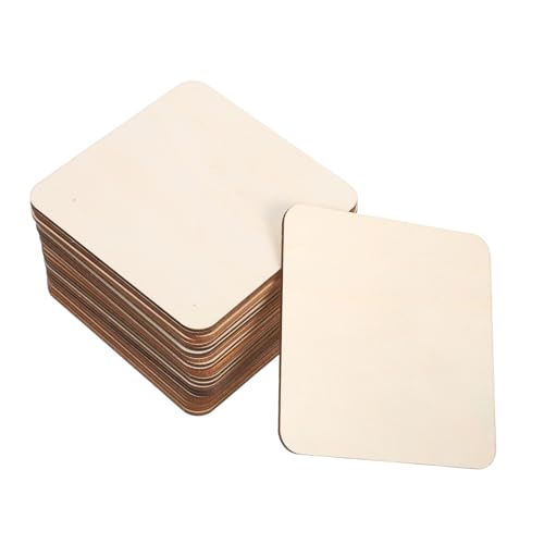 SEWACC 50 Stück Teiliges Quadratische Unbehandelte Holzscheiben Naturholzplatten mit Glatter Oberfläche für DIY Bastelprojekte Malerei Gravur und Dekoration Vielseitig Einsetzbar von SEWACC