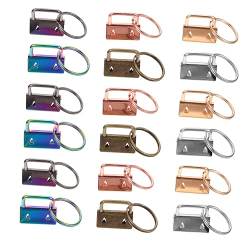 SEWACC 50 Stück Teiliges Schlüsselanhänger Tail Clips aus Metall in Farben Robuste Stoffband klemmen mit Schlüsselring Einfach zu Befestigen für DIY Armbänder Schlüsselbänder von SEWACC