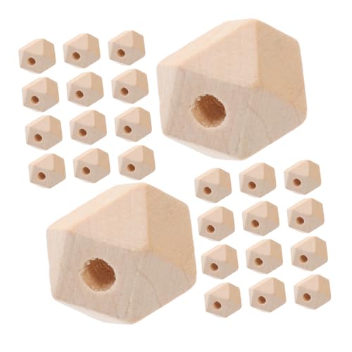 SEWACC 50 Stück Unlackierte Holzperlen Geometrische Achteckige Holzperlen für DIY Schmuck Armbänder Basteln Handgemachte Accessoires von SEWACC