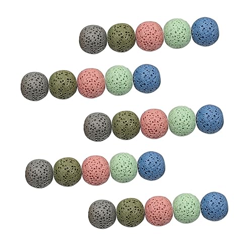 SEWACC 50 Stück Vulkanstein Perlen Bunte Lava Spacer Perlen für DIY Schmuckherstellung und Bastelbedarf für Armbänder und Vielseitig Einsetzbar von SEWACC