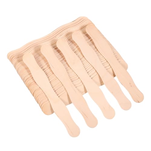 SEWACC 50 Stück Wellenholzstäbchen für Bastelprojekte Flache Holzstäbchen für Diy Eisstiele Fächergriffe und Farbmischung für Hochzeiten und Kreative Anwendungen von SEWACC