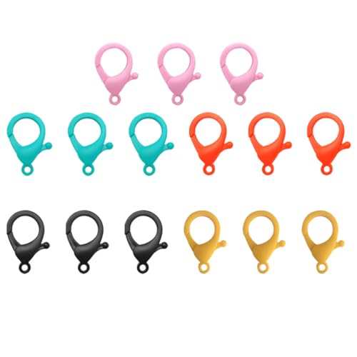SEWACC 50 Stücke Karabinerverschluss aus Kunststoff, Farbmischung Kettenverschluss Kunststoff Schmuck Zubehör Für Armband Halskette Schlüsselbund von SEWACC