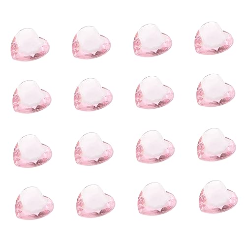 SEWACC 500 Stück Acryl Herzperlen Transparent Rosa DIY Schmuck Anhänger Bastelset für Halsketten Dekoration Hochzeitsdeko Kleine Herzen Zubehör von SEWACC