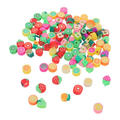 SEWACC 500 Stück Bunte Polymer Clay Perlen Fruchtscheibenform Spacer Perlen für Armband Halskette Schlüsselanhänger DIY Schmuckherstellung Weiche Leichte Handgefertigte Bastelperlen von SEWACC