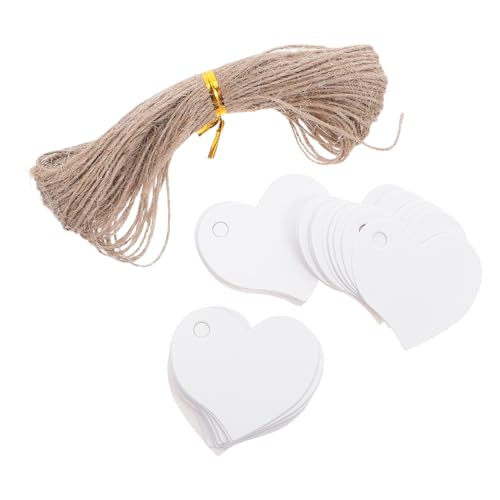 SEWACC 500 Stück Herz Anhänger Geschenkanhänger aus Robustem Kraftpapier mit Juteschnur Blanko Herzform für DIY Basteln Hochzeit Valentinstag und Party Dekorationen Vielseitig von SEWACC