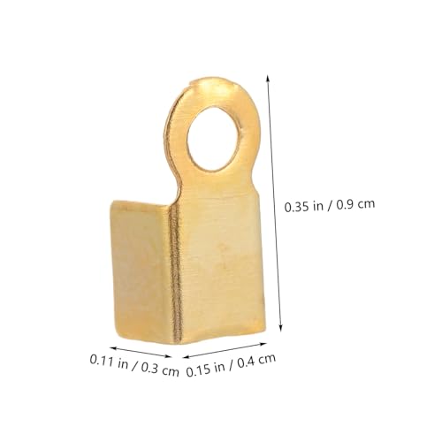 SEWACC 500 Stück Schmuck Crimps Klammern Goldfarbene Kordelenden für DIY Armband Halsketten Lederband Bandabschluss Clips für Schmuckherstellung von SEWACC