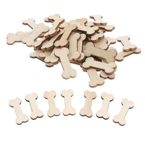 SEWACC 50Stücke DIY Holz Knochen Ausschnitte Unbehandeltem Holz Kreative Bastelornamente für Hundedekoration für und Verzierungen von SEWACC