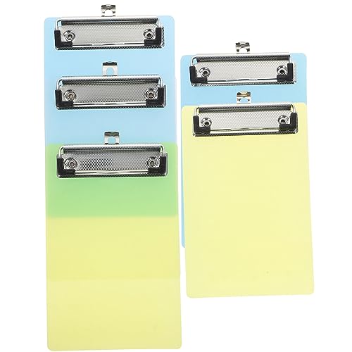 SEWACC 5Packung Mini Klemmbrett Pack Transparente Zwischenablagen Zufälligen Farben mit Starkem Clip Scratch Resistant und Langlebig für Schule Büro von SEWACC