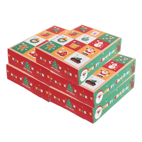 SEWACC 5pcs Christmas Gift Wrapping Box, Empty Advent Calendar Box, Holiday Treat Candy Packing Boxes for Xmas von SEWACC