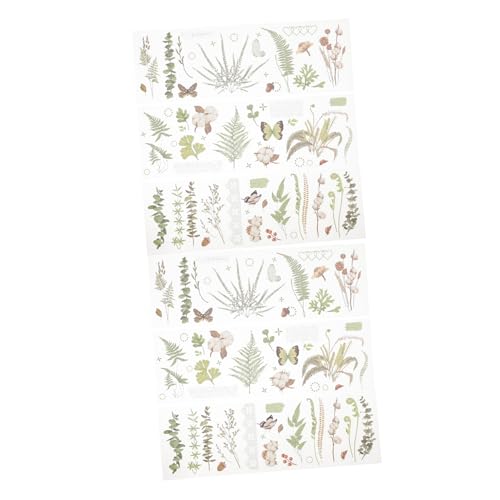 SEWACC 6 Blätter Pet Pflanzen Scrapbooking Sticker Selbstklebend Dekorative Blumenaufkleber für Tagebuch Kalender Fotoalbum DIY Bastelarbeiten SEWACC 6 Blätter Pet Pflanzen Scrapbooking Sticker Selbstklebend Dekorative Blumenaufkleber für Tagebuch Kalender Fotoalbum DIY Bastelarbeiten von SEWACC