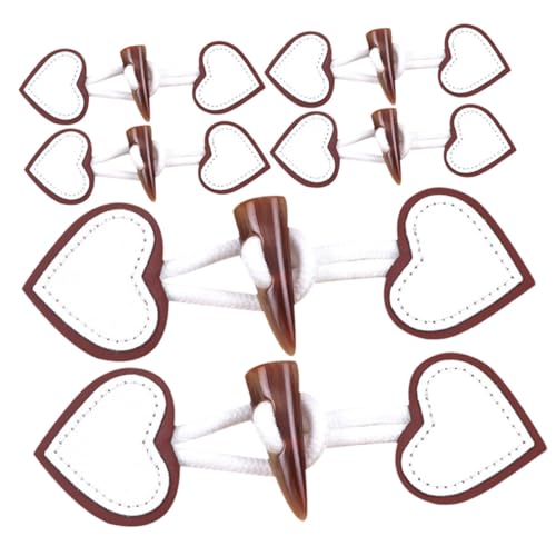 SEWACC 6 Paare Imitation Horn Knebelknöpfe für Mäntel und Jacken Verschlussknöpfe Einfach zu Verwenden Stilvolle Ersatz Knebelverschlüsse für Kleidung und Lederbekleidung von SEWACC