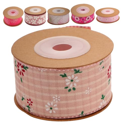 SEWACC 6 Rollen Geschenkband mit Blumenmuster Zuschneidbares Baumwoll Leinenband Strapazierfähiges DIY Bastelband für Schleifen Party und Festtagsdekoration SEWACC 6 Rollen Geschenkband mit Blumenmuster Zuschneidbares Baumwoll Leinenband Strapazierfähiges DIY Bastelband für Schleifen Party und Festtagsdekoration von SEWACC