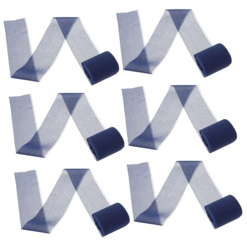 SEWACC 6 Rollen Handgerissene Chiffon Seidenband Schleifenband für Geschenkverpackung Blumensträuße Hochzeitseinladungen Shower Dekoration Blau von SEWACC