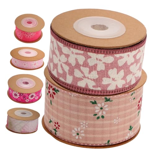 SEWACC 6 Rollen Kariertes Geschenkband aus Polyester pro Muster Vielseitiges Bastelband für Geschenkverpackungen Dekorationen und DIY Accessoires Robust und Fransenfrei von SEWACC