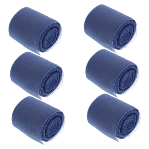 SEWACC 6 Rollen Satinband Handgerissene Fransen Chiffon Seidenband Langlebig und Weich für Geschenkverpackung Blumensträuße Hochzeitseinladungen Shower Dekoration Blau SEWACC 6 Rollen Satinband Handgerissene Fransen Chiffon Seidenband Langlebig und Weich für Geschenkverpackung Blumensträuße Hochzeitseinladungen Shower Dekoration Blau von SEWACC