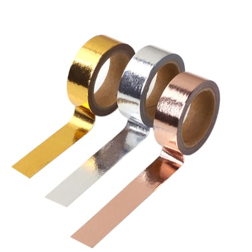 SEWACC 6 Rollen Teiliges DIY Washi Tapes mit Goldfolie in Roségold Gold und Silber Dekorative Klebebänder für Geschenkverpackung Scrapbooking Kalender und Bastelprojekte Selbstklebend SEWACC 6 Rollen Teiliges DIY Washi Tapes mit Goldfolie in Roségold Gold und Silber Dekorative Klebebänder für Geschenkverpackung Scrapbooking Kalender und Bastelprojekte Selbstklebend von SEWACC