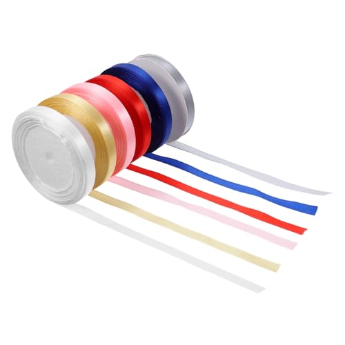 SEWACC 6 Rollen Teiliges Geschenkband Breit Polyester Dekoband in Rot Rosa Blau und Gold Multifunktionales Bastelband für Geschenkverpackung Weihnachtsdeko Schleifenbänder und DIY SEWACC 6 Rollen Teiliges Geschenkband Breit Polyester Dekoband in Rot Rosa Blau und Gold Multifunktionales Bastelband für Geschenkverpackung Weihnachtsdeko Schleifenbänder und DIY von SEWACC