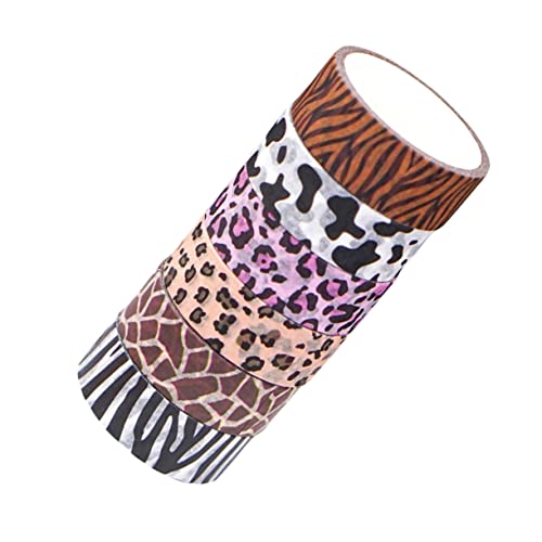 SEWACC 6 Rollen Tiermuster Washi Tape für Scrapbooking Dekorative Klebebänder Hochwertigem für DIY Projekte und Leicht Ablösbar und Rückstandsfrei von SEWACC