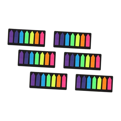SEWACC 6 Sätze Farben Fluoreszierende Haftnotizen Selbstklebende Memo Sticker Abreißbar Bunte Markierungsaufkleber für Büro Schule Bücher und Dokumente von SEWACC