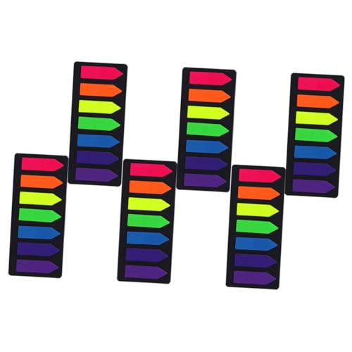SEWACC 6 Sätze Farbige Abreißbare Haftnotizen mit Beidseitiger Farbfläche Sichtbare Memo Index Sticker für Büro Schule und Organisation und Langlebig Neonfarben von SEWACC