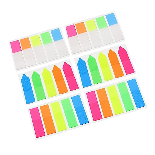 SEWACC 6 Sätze Farbige Seitenmarker Haftnotizen Durchsichtige Klebeetiketten für Bücher Notizen und Lesezeichen Wiederverwendbare Index Tabs Praktische Schreibmarkierungen von SEWACC