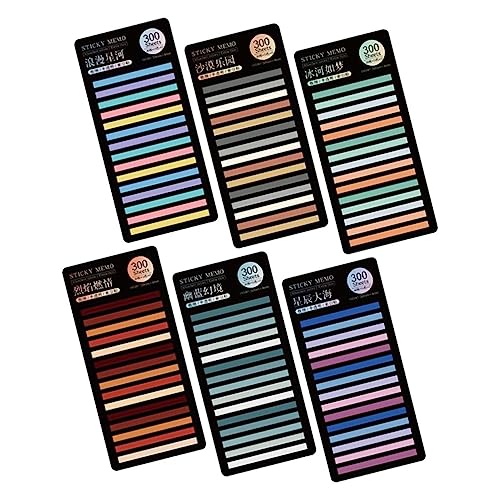 SEWACC 6 Sätze Selbstklebende Bunte Schmale Page Marker Haftnotizen Wasserfeste Transparente Index Sticker für Schule Büro Praktische Seitenmarkierung Vielseitige Lesezeichen von SEWACC