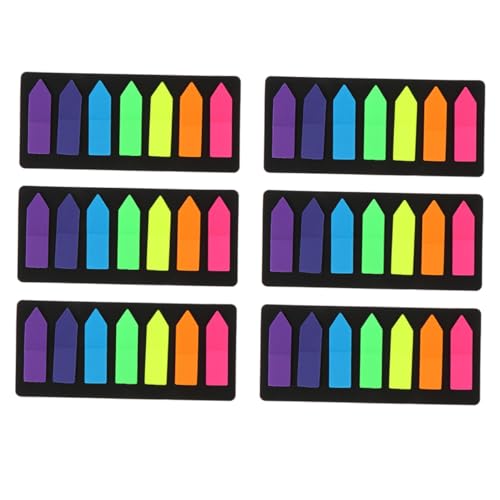 SEWACC 6 Sätze Teiliges Bunte Memo Sticker Selbstklebende Notizblätter für Bücher Beschriftungen Klassifizierung für Schule und Büro von SEWACC