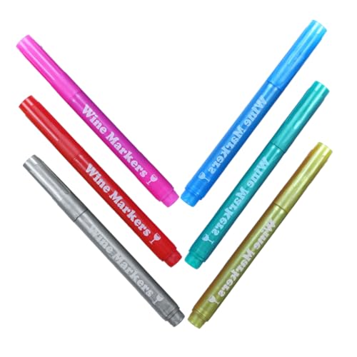 SEWACC 6 Stück Abwischbare Wein Marker Stifte Leuchtende Farben Rot Blau Grün Gold Silber Wasserbasierte Farbstifte für Präzise Spitze für Glasmalerei und DIY Kunstprojekte SEWACC 6 Stück Abwischbare Wein Marker Stifte Leuchtende Farben Rot Blau Grün Gold Silber Wasserbasierte Farbstifte für Präzise Spitze für Glasmalerei und DIY Kunstprojekte von SEWACC