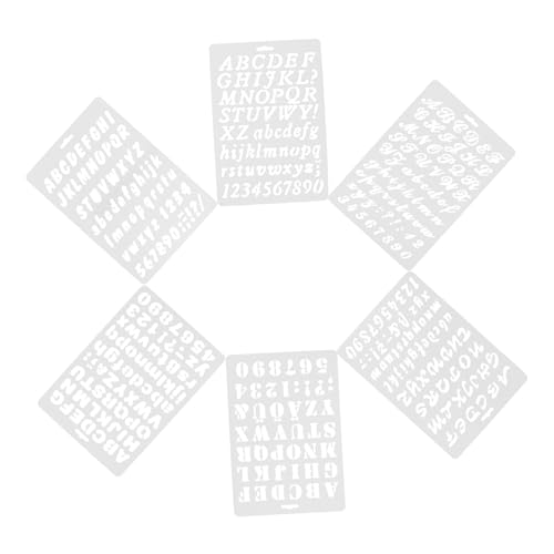 SEWACC 6 Stück Briefvorlage Malschablonen Schablonen Für Das Malen Wiederverwendbar Alphabet-malvorlage Wiederverwendbare Vorlagen Alphabet-zeichnungsvorlage Buchstabenschablonen Plastik von SEWACC