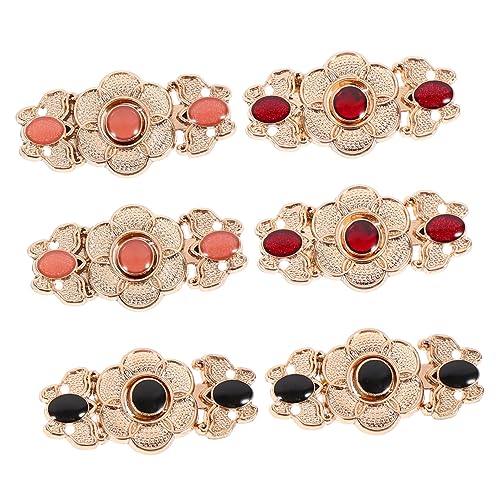 SEWACC 6 Stück Cheongsam Hanfu Cloak Buckle Metallische Blumenverschluss für DIY Modeaccessoires für Umhänge Kleider und Festlichkeiten von SEWACC