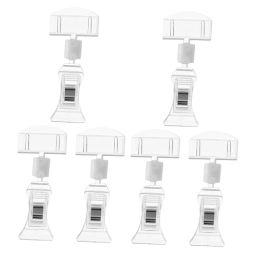 SEWACC 6 Stück Drehbare Preisschilder Halter Praktische Merchandise Clips für Supermarkt und Einzelhandelsanzeigen Robuste Etiketten und Namensschildhalter Transparent für und von SEWACC