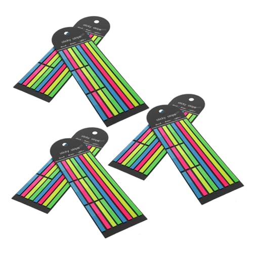 SEWACC 6 Stück Fluoreszierende Book Tabs Teiliges Set Farbige Lesestreifen Selbstklebend Lange und Kurze Haftnotizen für Buchanmerkungen Praktische Indexstreifen für Schüler und Leser von SEWACC