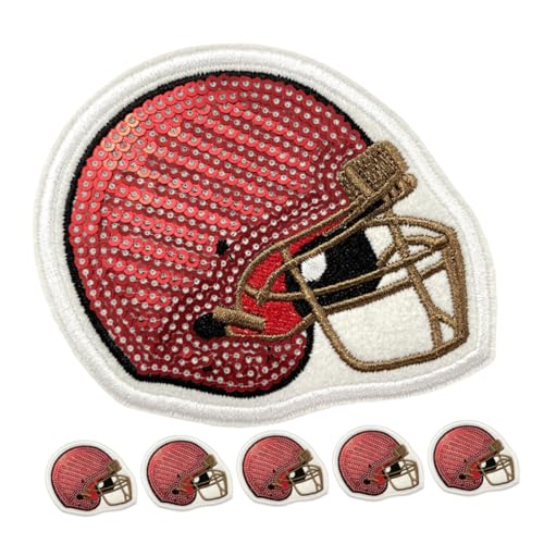 SEWACC 6 Stück Footballhelm-aufnäher Zum Aufbügeln Und Aufnähen, Sport-stickerei, Schleife, Süße Dekoration Für Kleidung, Hüte, Taschen, Jeans, Hemden Und Kleider von SEWACC