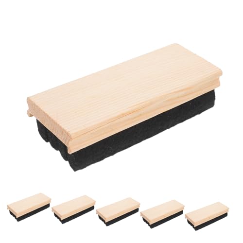 SEWACC 6 Stück Holz Filz Tafelschwämme Ergonomische Leichte Radierer für Klassenzimmer Schule und Büro zum Mühelosen Entfernen von Kreidemarkierungen von SEWACC