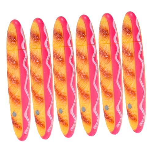 SEWACC 6 Stück Hot Dog Kugelschreiber Kunststoff Lustige Food-design Schreibstifte für Schule Schüler Kreative Party-geschenke Vielseitige Schreibtisch-accessoires von SEWACC