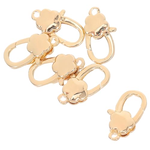 SEWACC 6 Stück Karabiner-Schmuck-Accessoires Halskette Karabinerverschluss Halskette Verschlüsse Hummerclips Schmuckverbindungsverschluss Schmuck Hummerverschluss Kupfer Golden von SEWACC
