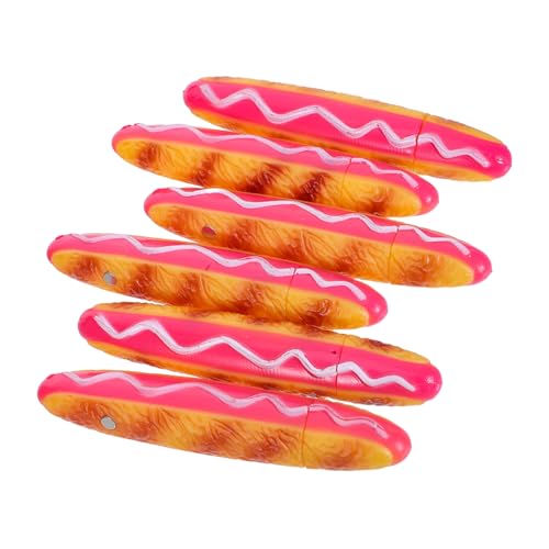 SEWACC 6 Stück Kawaii Hot Dog Kugelschreiber für Schüler Lustige Schreibstifte mit Glattem Tintenfluss Kreatives Schreibwerkzeug für Schule Büro und Schreibtisch Originelle Geschenkidee von SEWACC