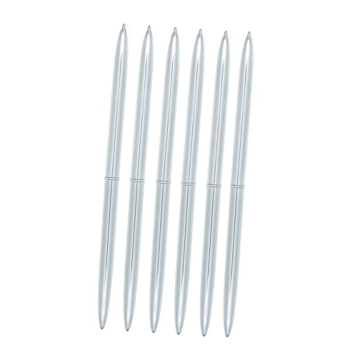 SEWACC 6 Stück Kugelschreiber aus Metall Griff Twist Tinte Farbe Schwarz Schulbedarf Silver von SEWACC